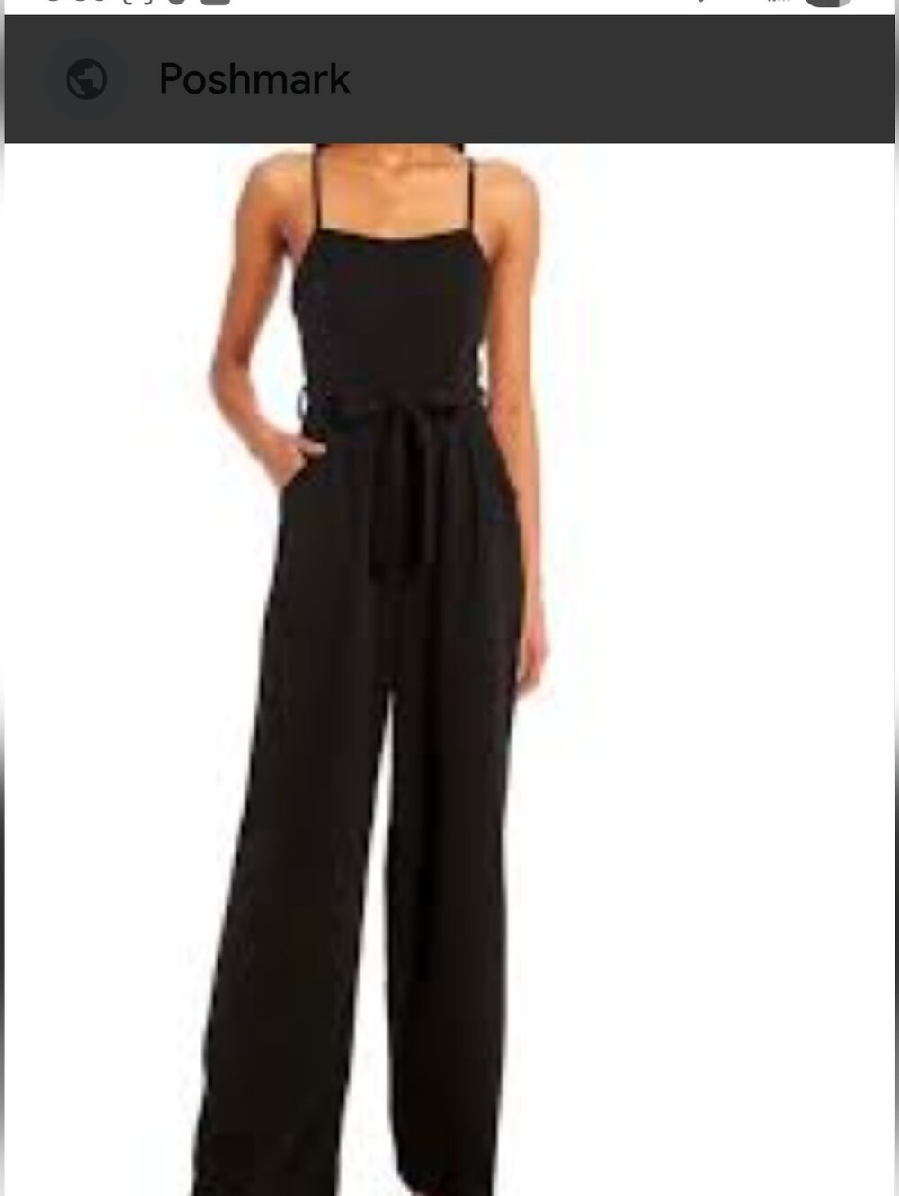 Honey and Rosie Black Wide-Leg Sleeveless Jumpsuit with Tie Waist